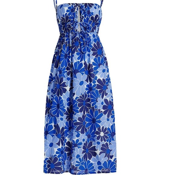 Faithfull the Brand Adalyn Floral Cotton Midi-Dress, MULTIPLE -- NWT - Picture 9 of 15